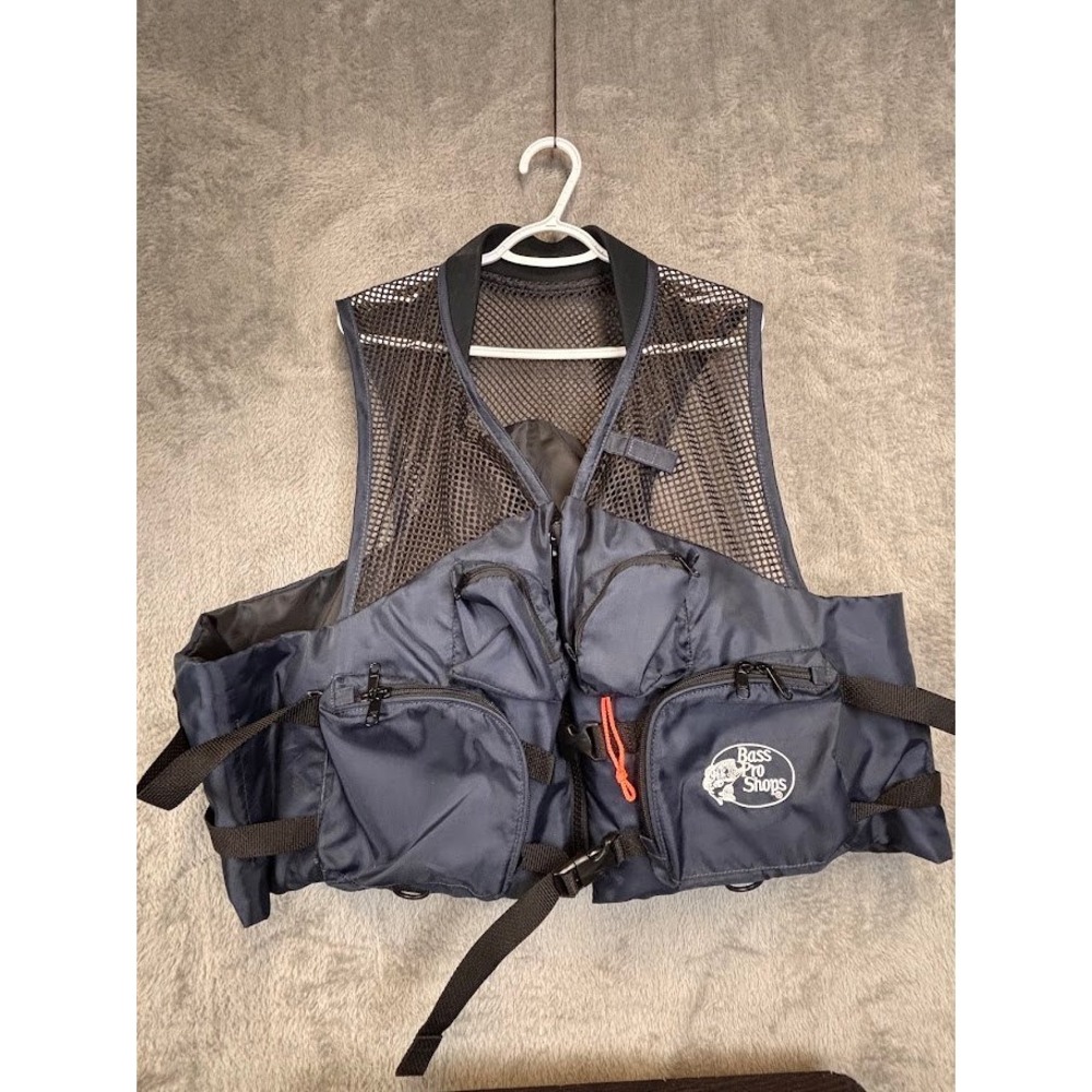 Bass Pro Shops Fishing Vest Life Jacket PFD Type III Navy Blue Mens XXXL 1800